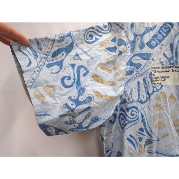 Go Barefoot A Hawaiian Tradition Cotton Shirt Made in USA Mens Size XL - Picture 6 of 8